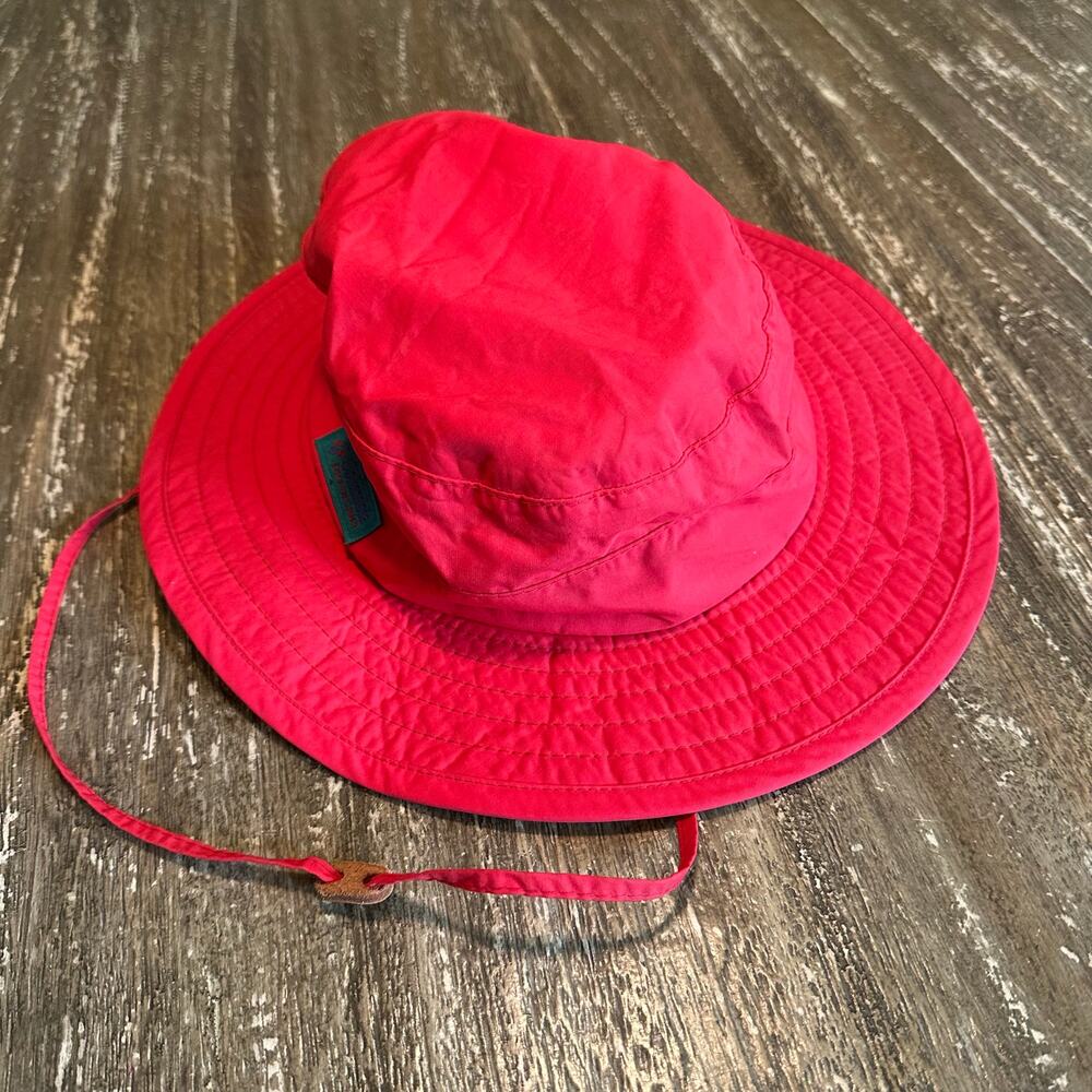 Vintage Columbia Outdoor Bucket Hat Made in USA Red Turquoise, Large